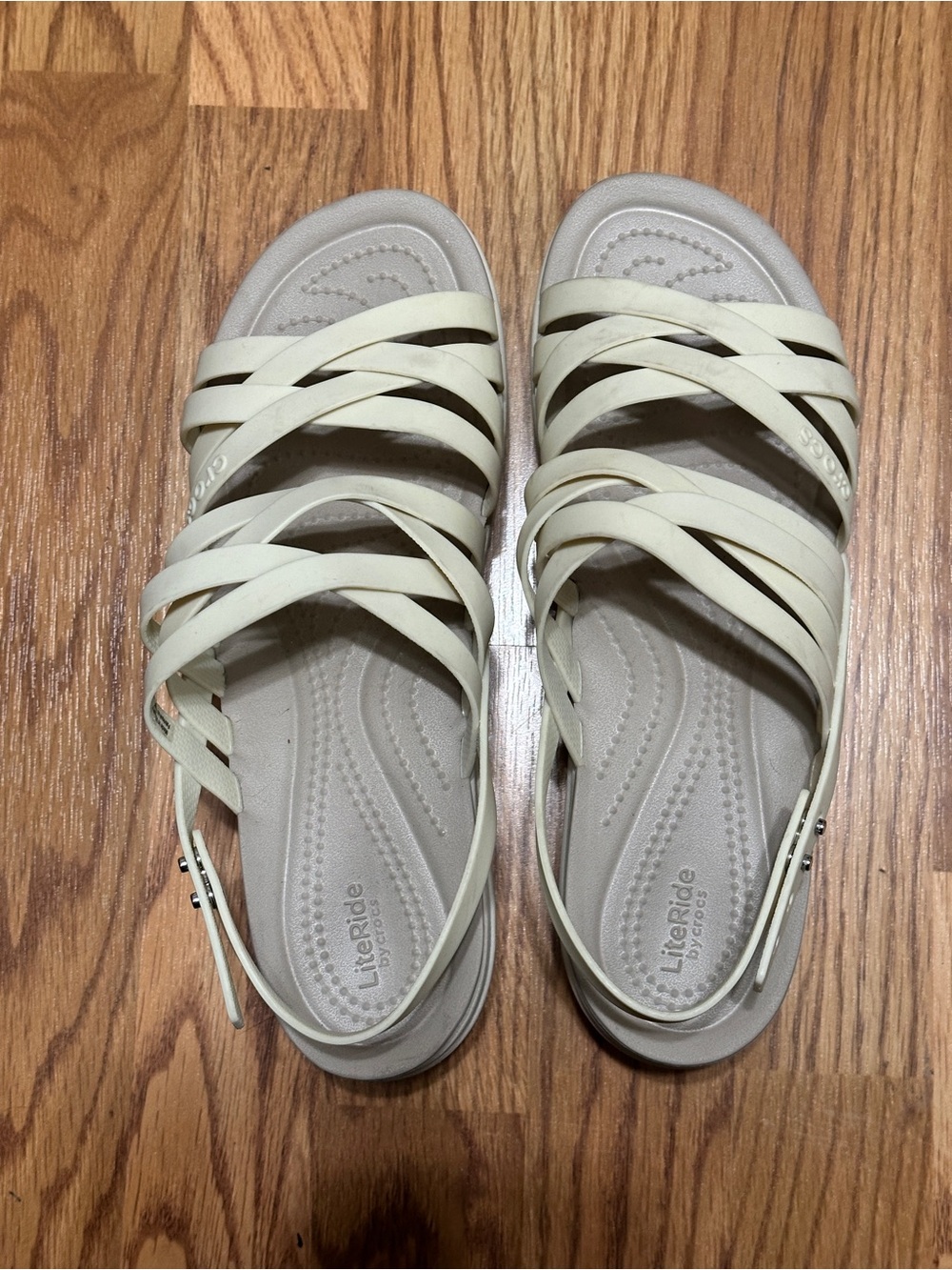 CROCS LiteRide Strappy Sandals in Cream